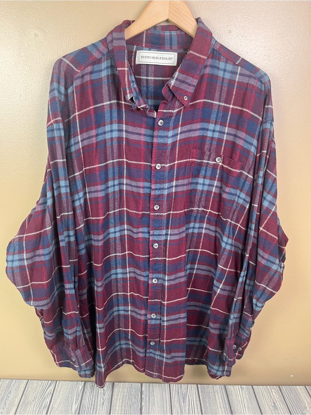 Bit & Bridle 100% Cotton 3XL Men's Flannel Button Up Shirt